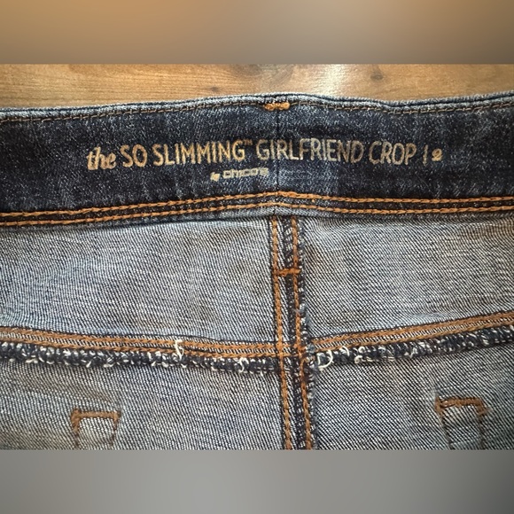 Chico’s So Slimming Girlfriend Crop Jeans Size 2 (≈12) Dark Wash - Picture 2 of 5